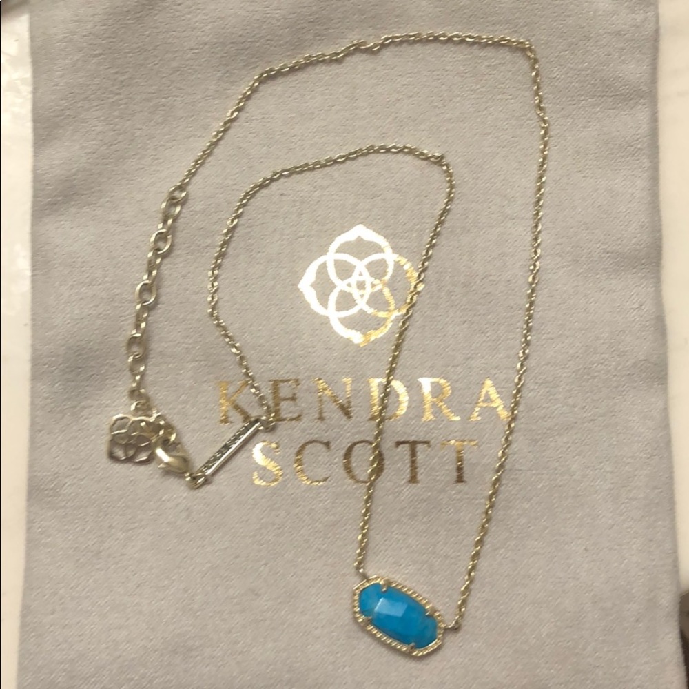Kendra Scott Elisa Gold Necklace Veined Turquoise